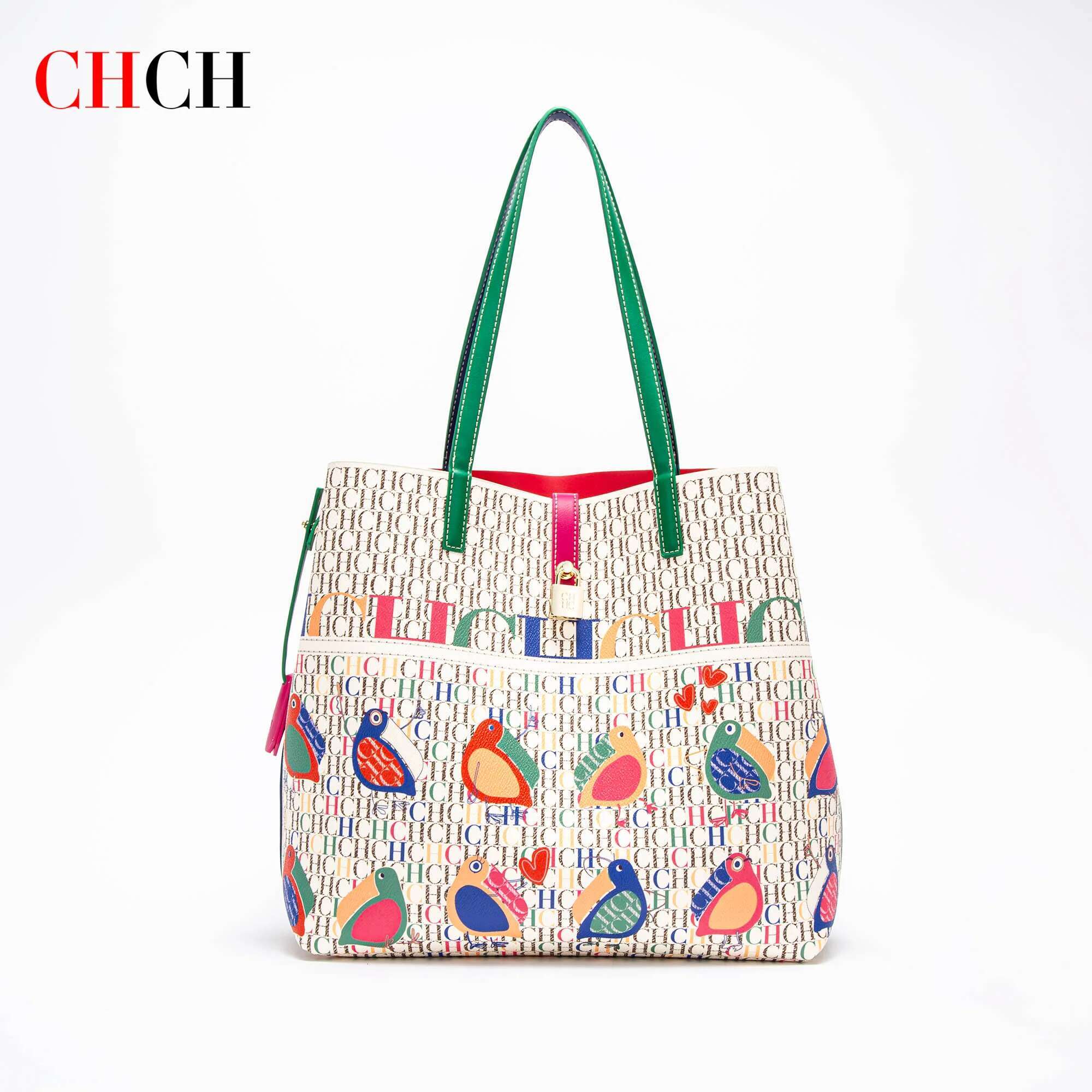 CHCH Women's Tote Bag New Cartoon Letter Printed Top Handbag