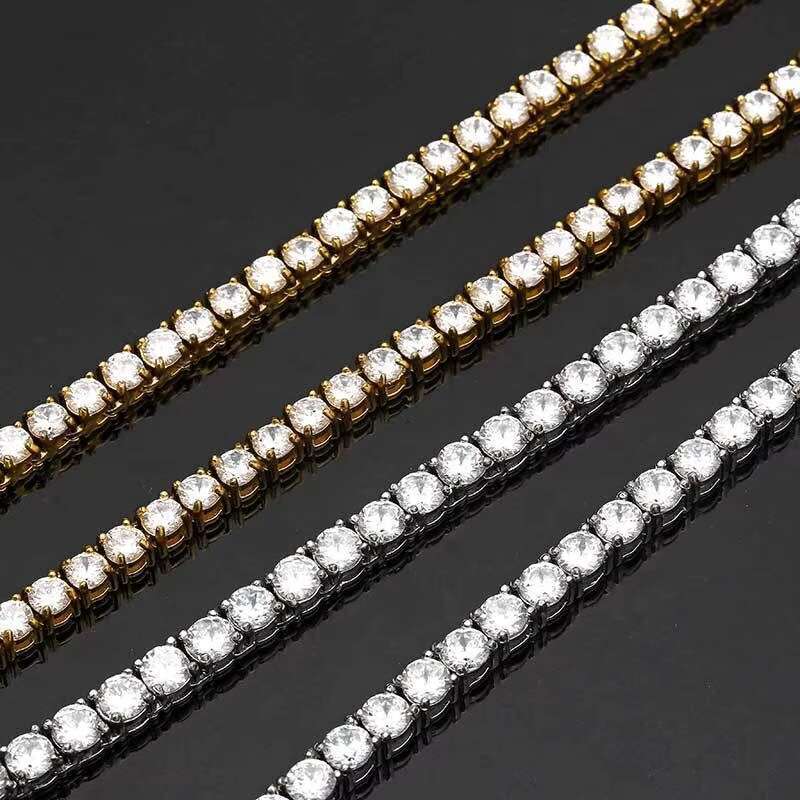 2mm~5mm VVS Moissanite Necklace with Fashion Hip Hop Jewelry Customized 925 Silver Cuban Chain