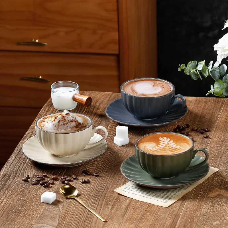 Retro American Concentrated Exquisite Simple Coffee Cup Set Ceramic Nordic Household Black Tea Cup Latte Art Cup Y251125