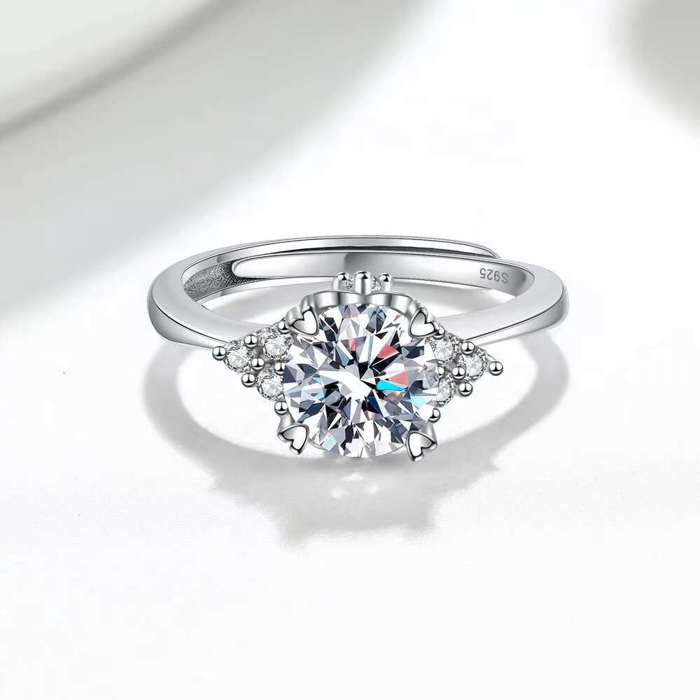 Jewelry Factory Wholesale Price Adjustable DEF/VVS Round Brilliant Cut Engagement Wedding Custom GRA Certified Moissanite Ring