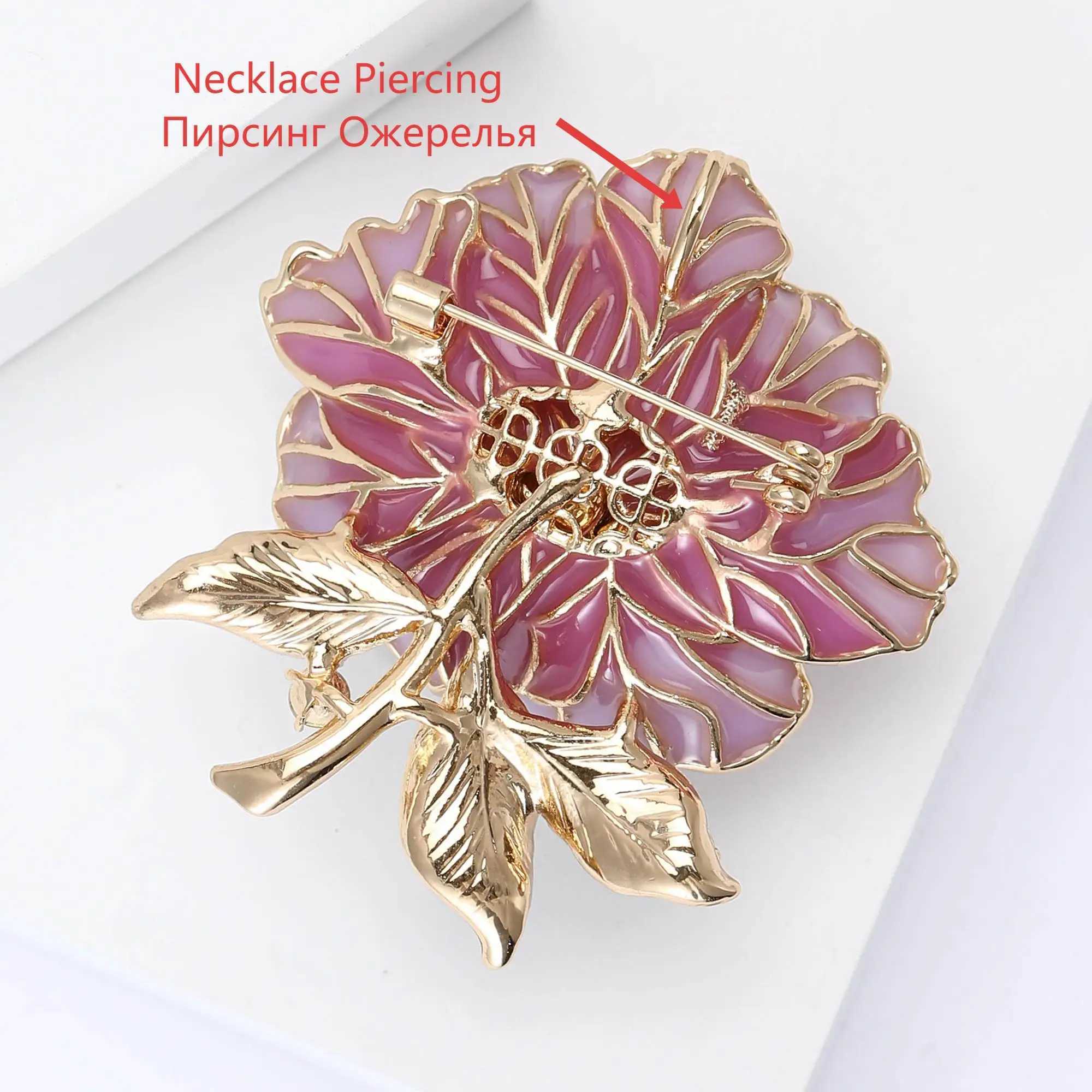 BeautBerry TrenDY Luxury Peony Flower Brooches for Women Unisex Plant Pins Friends Party Gifts Banquet AccESSories J251125