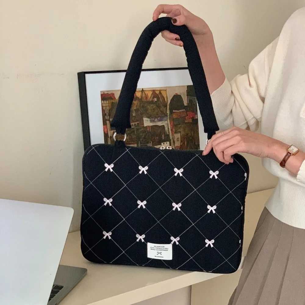 Embroidered Bow Business Briefcases Large Capacity Handbag Document Tote Bolsas Shoulder Bag File Folder Laptop Bag Office WorkT251125