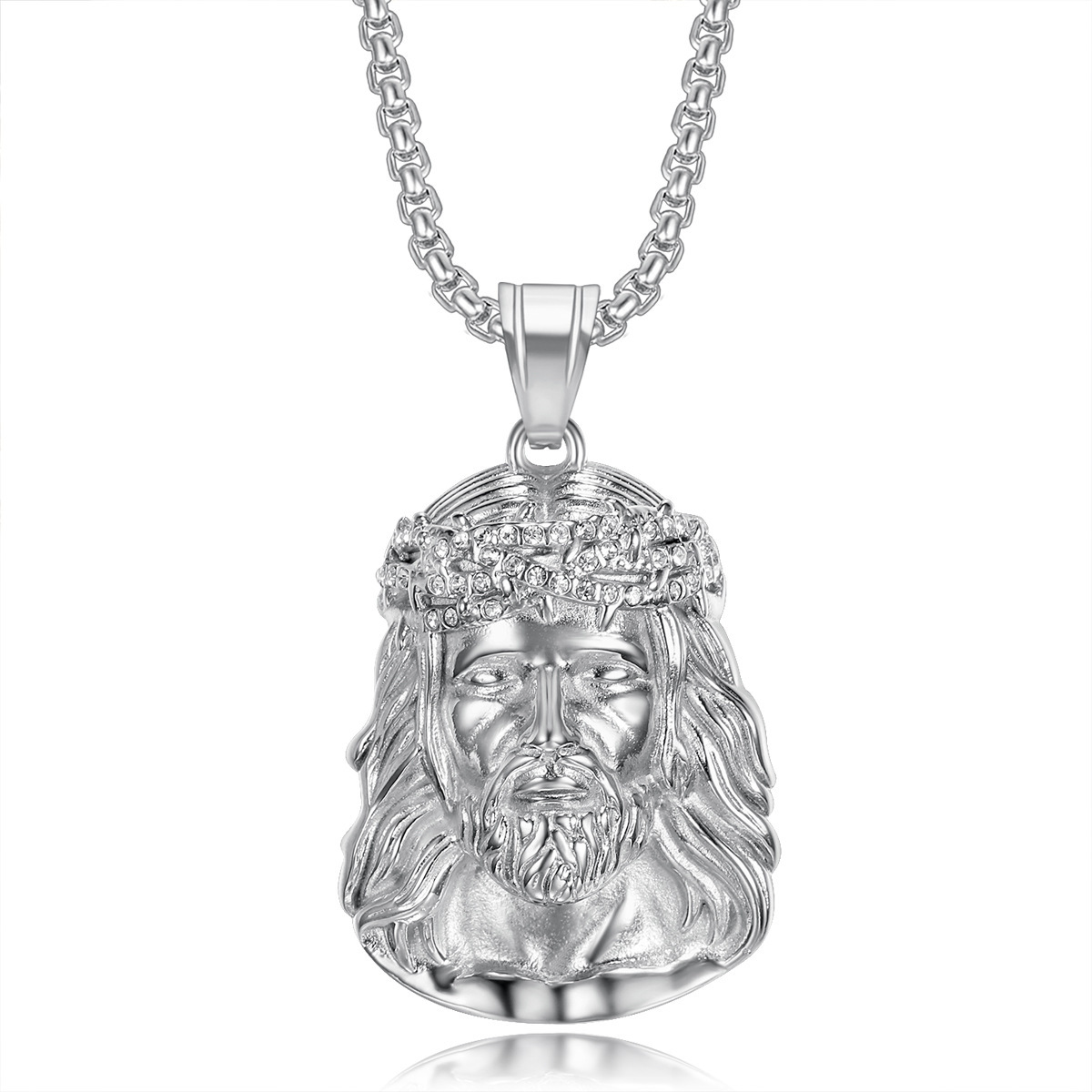 Christian Jesus Portrait Pendant Necklace for Men and Women Catholic Cross Amulet Prayer Jewelry designer necklace for jewelry men necklace designer f - view 7