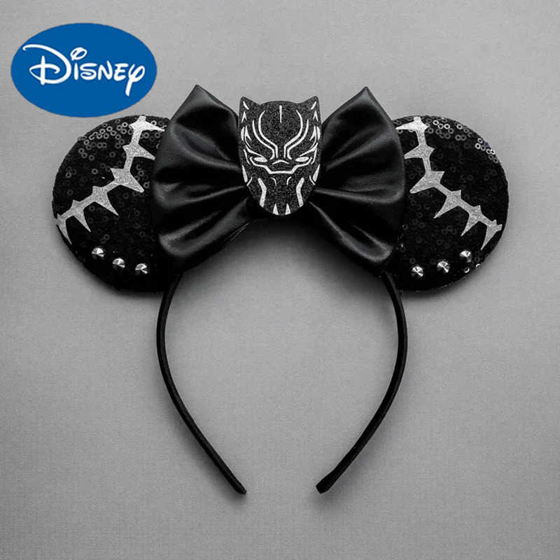 Disney Marvel Black Panther Headband Girl Role Play Avengers Ears Hair Childrens Superhero TChalla Hair Accessories Female Gift X250425