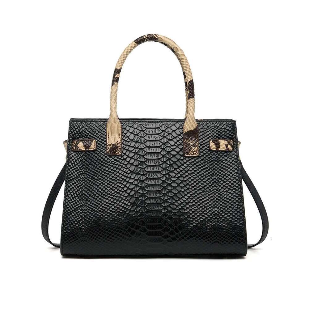 Brand Elegant Single Shoulder Bag Business Women Black Animal Pattern Purses High End#Yc350