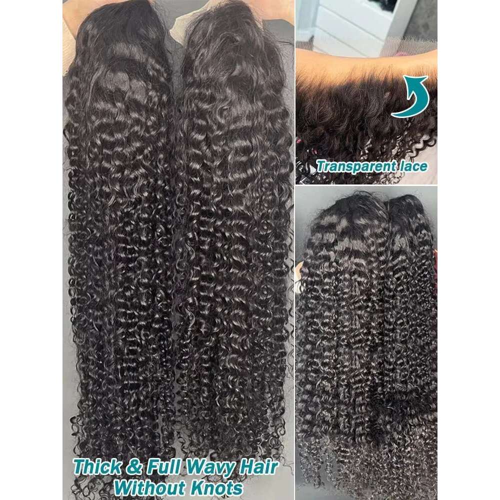 250 Density Brazilian 13X6 HD Deep Wave Lace Frontal Human Hair 30 32 40 Inch 13X4 Loose Curly Wigs Glueless 5X5 Closure Wig