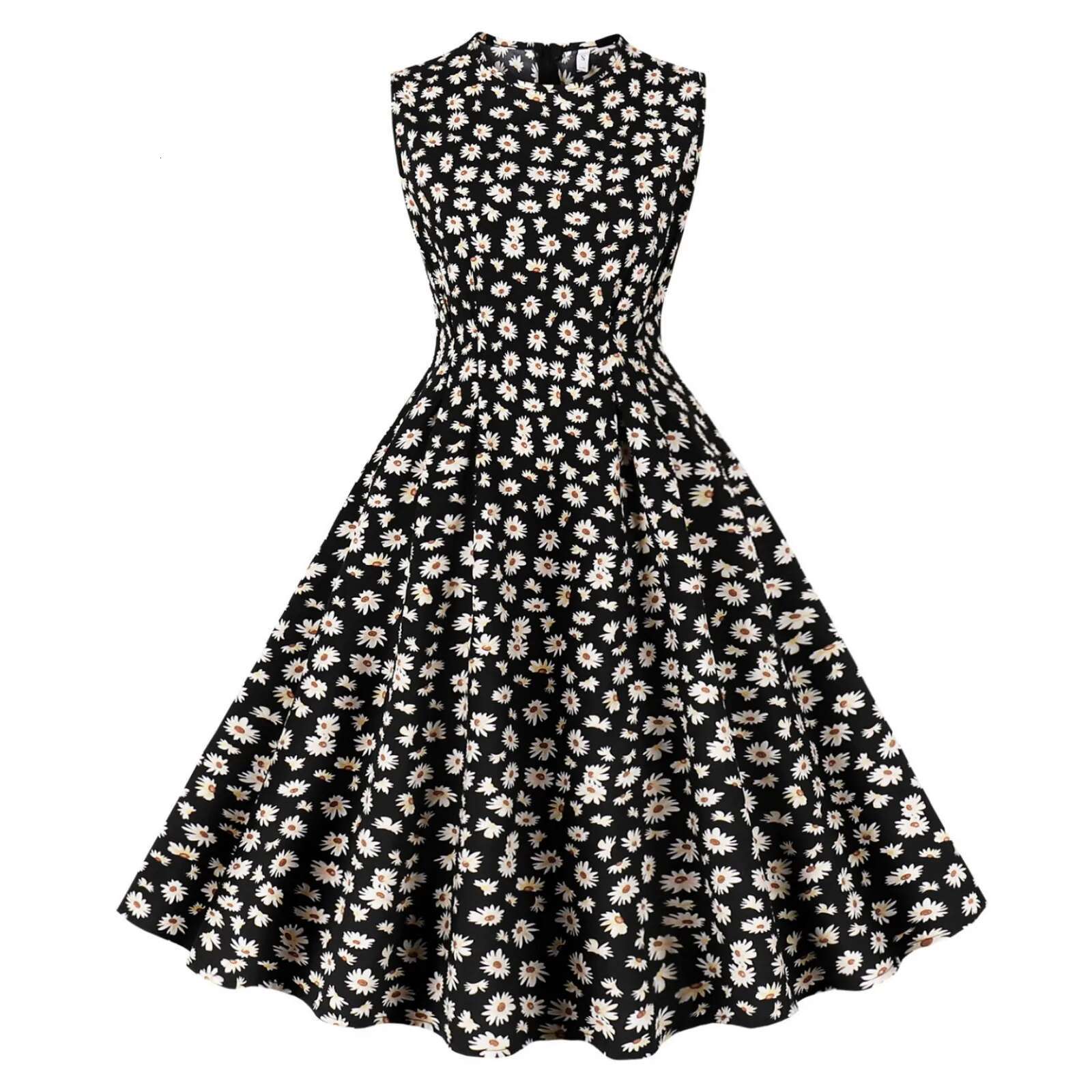 Dongdumaoyi Women High Waist Floral Print Dresses Holiday Casual Beach Long For Woman Sleeveless Dress Pink Summer