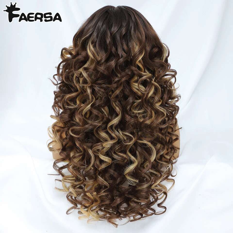 13X6 Latisha Synthetic Front Wigs Pre Plucked Lace Frontal Wig With Babyhair For Women Curly Highlight Ombre Blonde Female