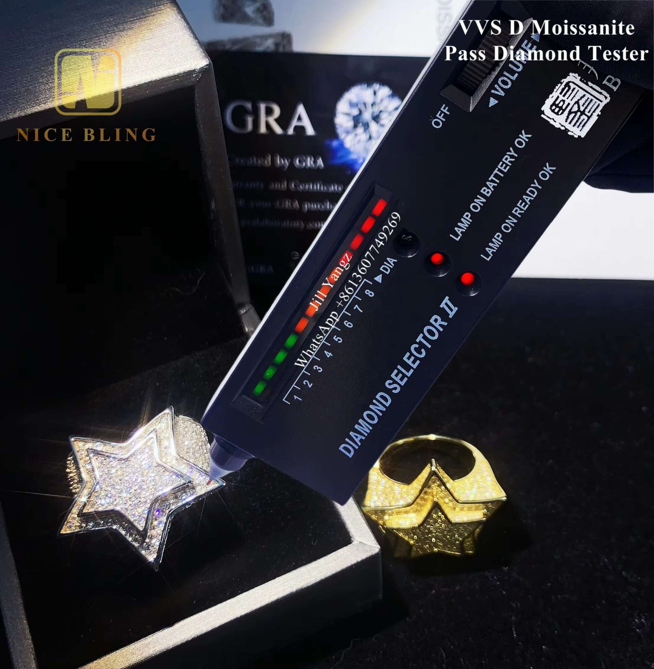 Custom Maker Star Shape Ring Vvs Moissanite Championship Ring Sterling Silver Rings for Men Hip Hop Rock Fine Jewelry
