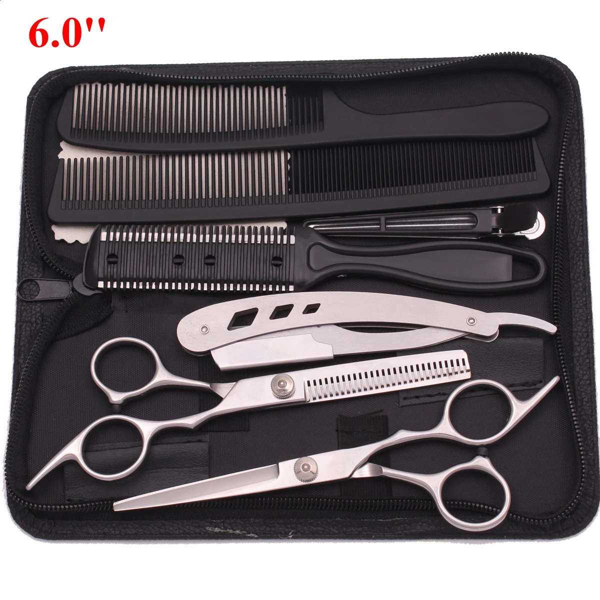 6 Professional Hair Scissors Thinning Cutting Shears Hairdressing Comb Razor Set Salon Barber Home Japan Steel Drop 250424