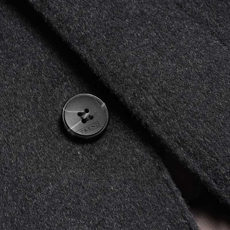 Long Length Woolen Coats 2025 Winter Mens Business Casual Duck Down Liner Overcoat Outwear Thicken Warm Wool Windbreaker JacketT251125