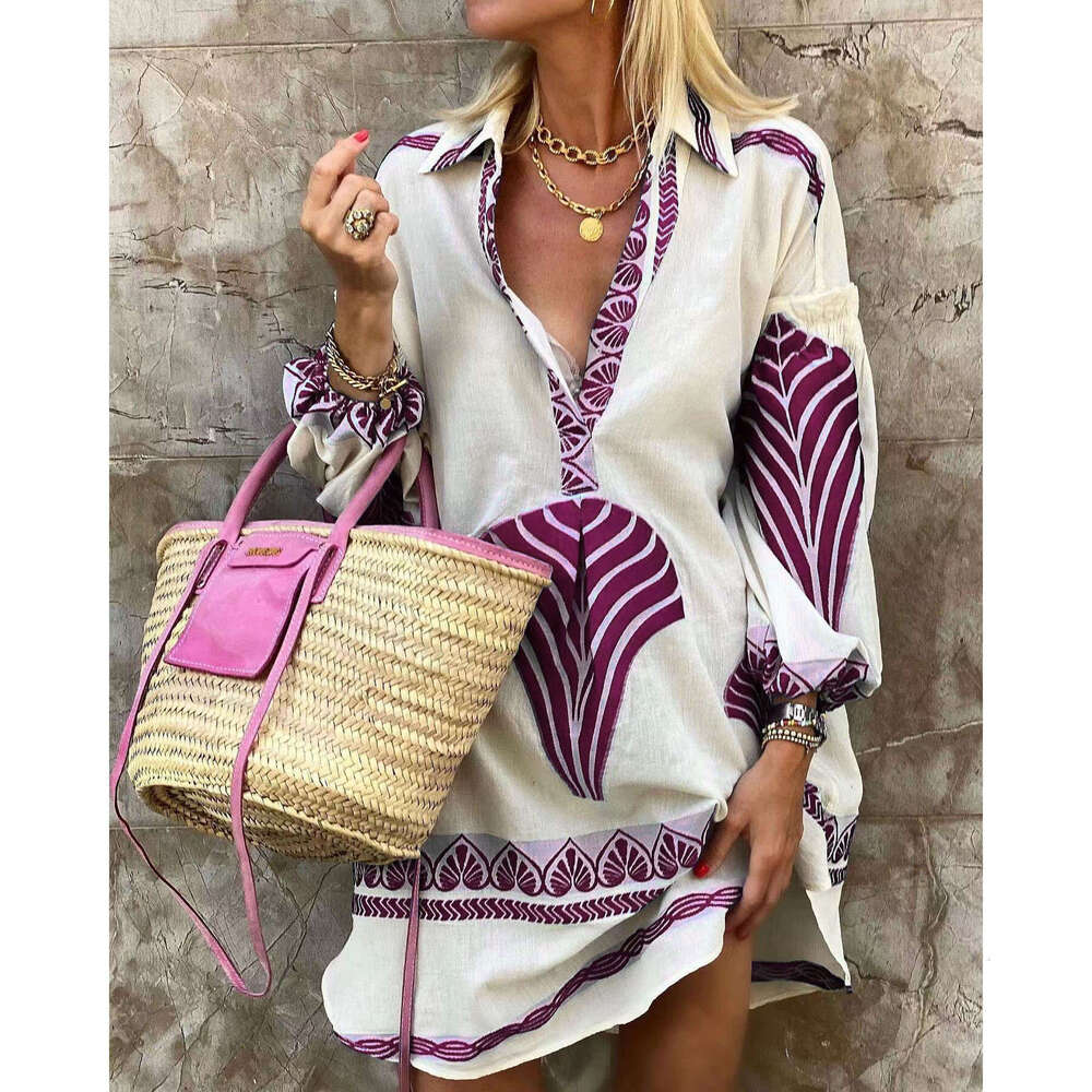 European and American Spring/Summer Long Shirt INS Loose Holiday Split Top Women's 2025 New Casual Versatile Fashion Clothing