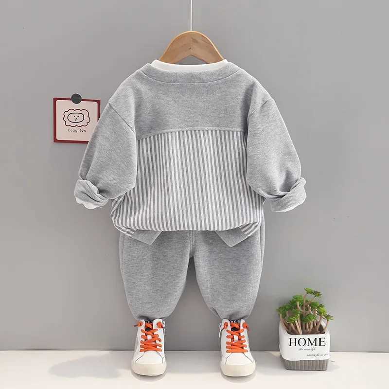 Clothing Sets Spring Autumn Baby Boy Clothes 9 to 12 Months Casual Sport Long Sleeve Cardigan Coat + White T-shirts + Pants Boys Sets Clothing R250424