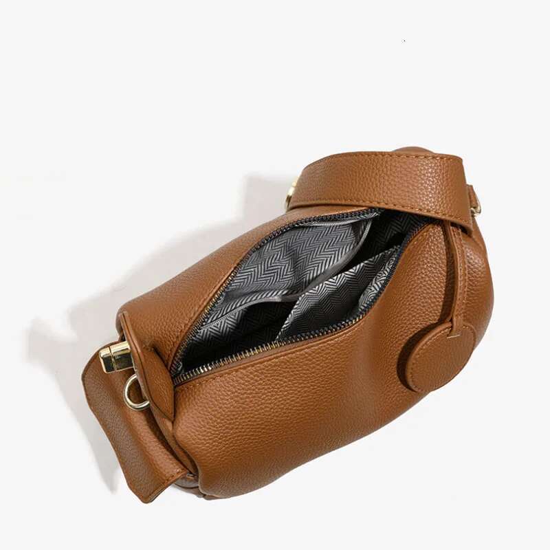 Ladies' Soft Leather Large Capacity Commuting Pillow Shoulder Hand-Held Student Crossbody Bag