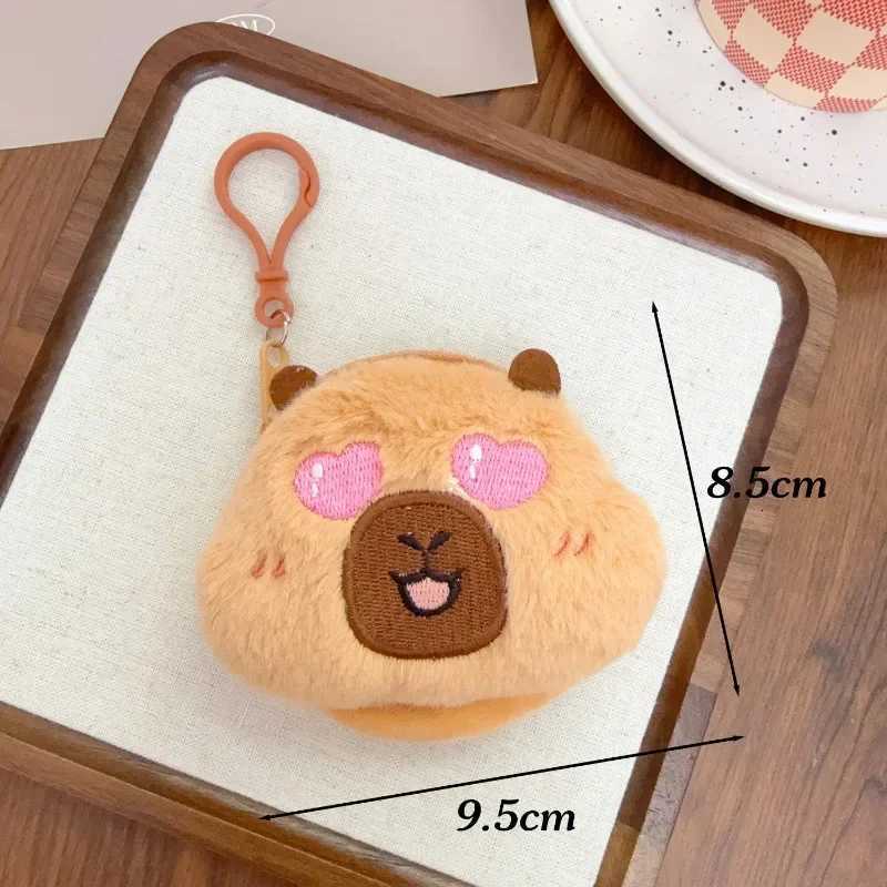 1/4pcs Capybara Keychain Plush Coin Purses Kawaii Mini Bag Headphone Pouch Cartoon Animal Wallet Cute Backpack Unisex AccessoryXJ251125