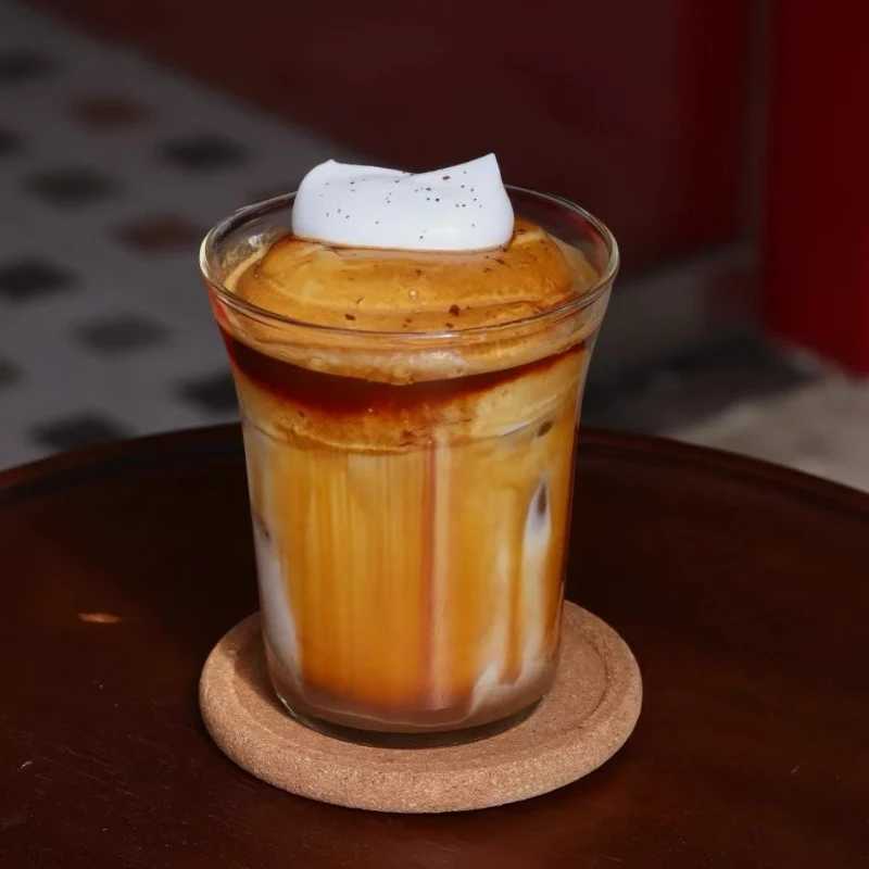 Internet Celebrity Instagram Style Austran White Coffee Cup Itan Latte Cup Simple Retro Dirty Ice American Glass Cup Y251125