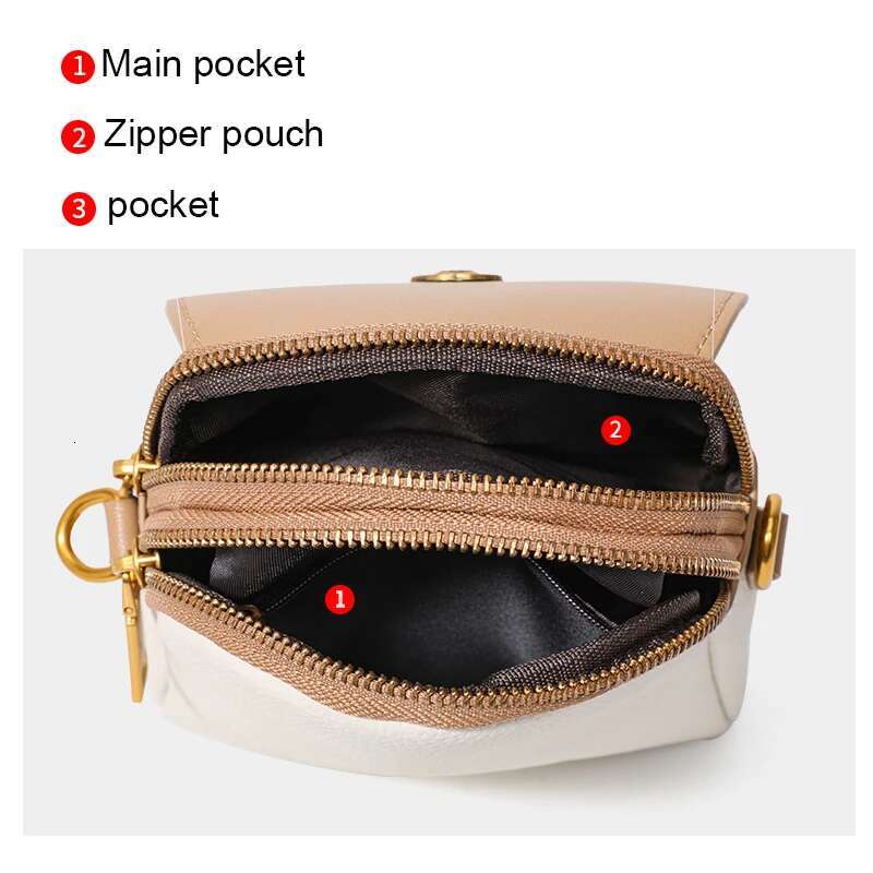 Aidrani Genuine 2025 New Style Fashion Cross-Body Shoulder Soft Leather Mini Women's Mobile Phone Waist Bag