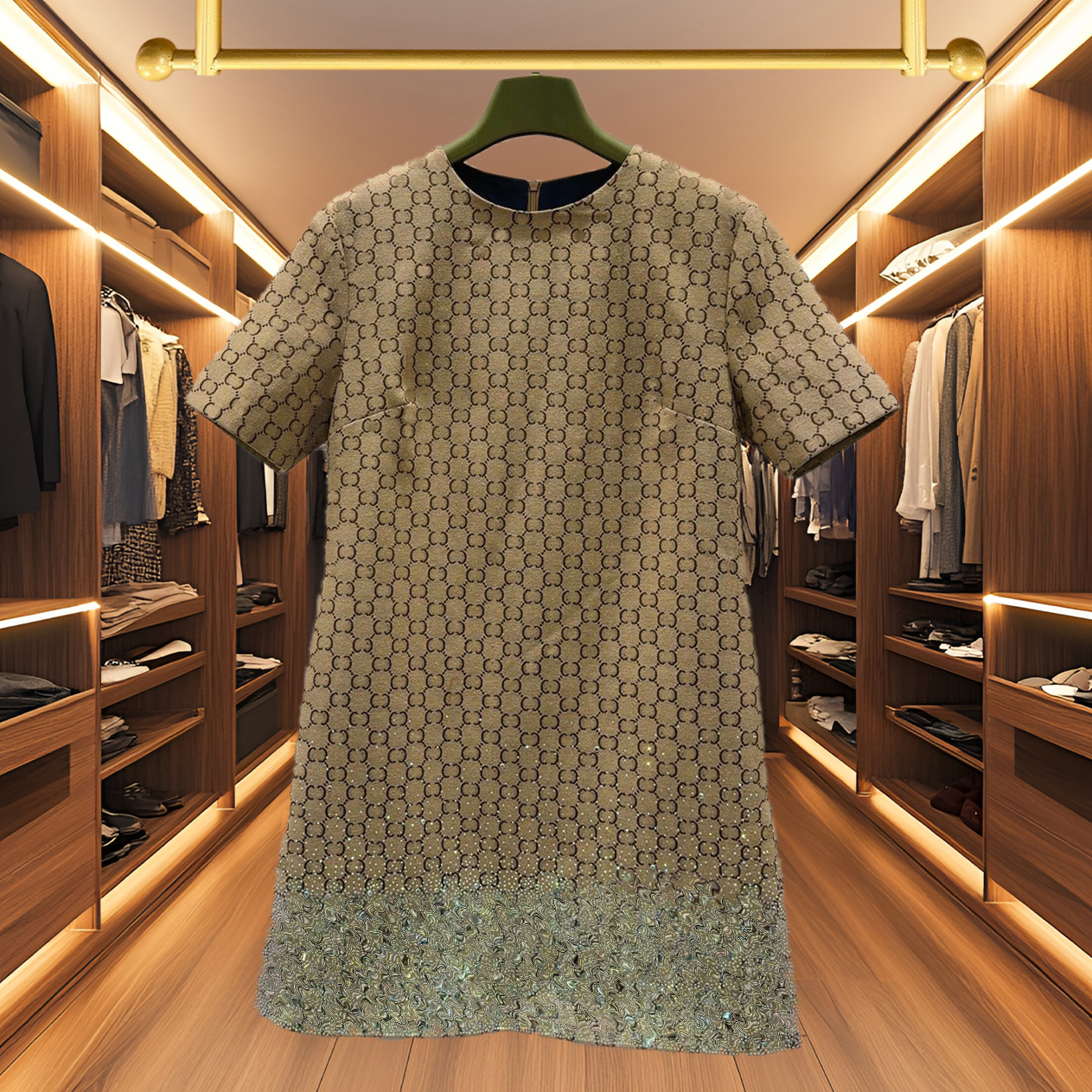 High quality dress, classic style dress, minimalist dress, women's luxury g small jacquard dress, designer summer casual dress