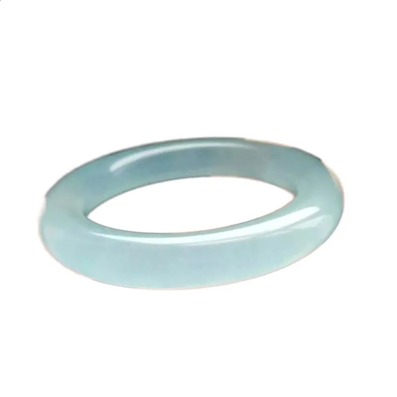 Ice Light Green Round Bar Jadeite Bracelet Womens Quartz Rock Jade Bracelet 250424