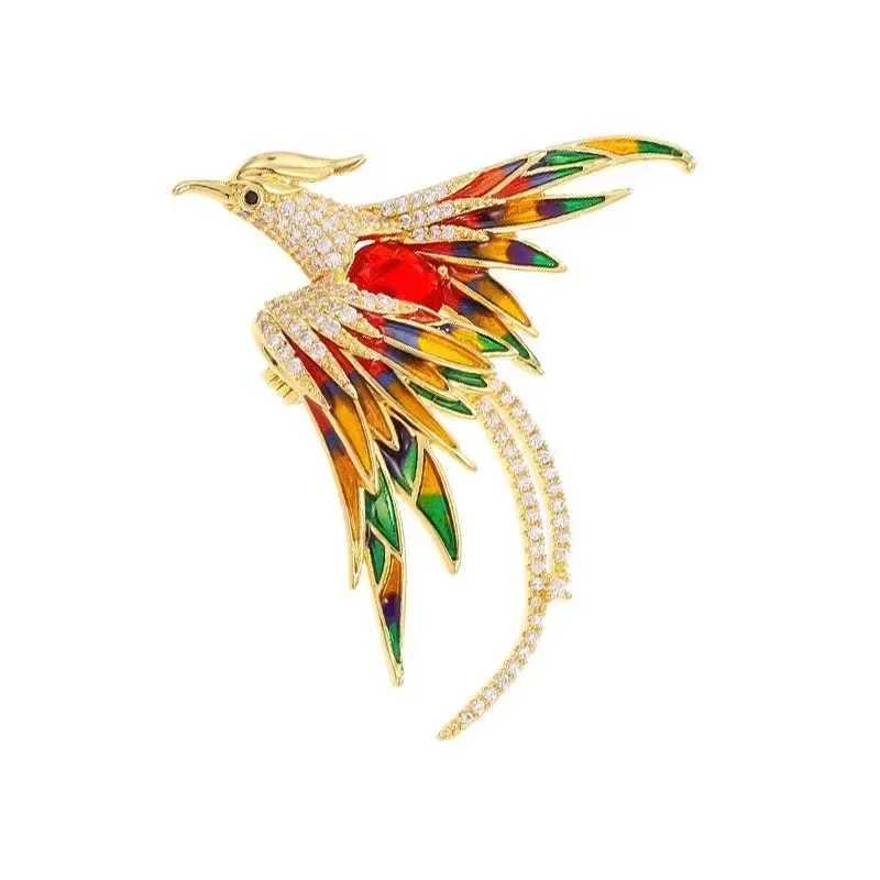 1Pc Exquisite Phoenix Brooch with Shiny Rhinestones Fashion Animal Brooches Pins for Women Jewelry Accessories Party Gifts 2025 J251125