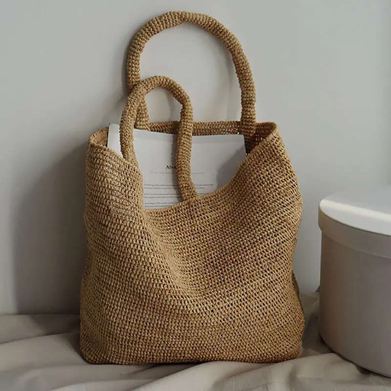 Summer Bags For Women Designer Handbag Purse 2025 New To Weave Large Capacity Shoulder Straw Beach Tote Bag