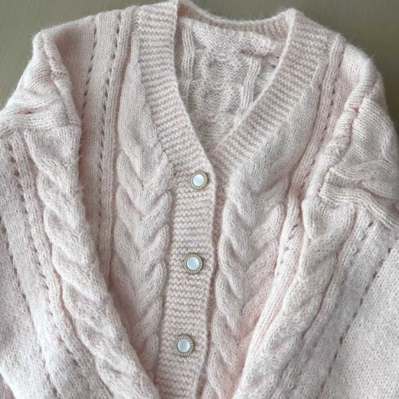 American Retro Knitted Cardigan Tops Women Y2k Harajuku Solid Sweater Autumn Winter 2000s Vintage Loose Pullover ChicT251125