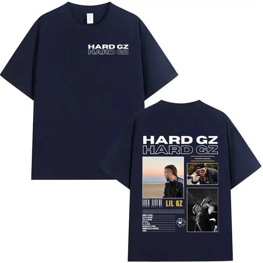 Rap singer HARD GZ Tour 2025 graphic T-shirt mens hip-hop fashion cotton short sleeved T-shirt retro oversized T-shirt street clothing W250425
