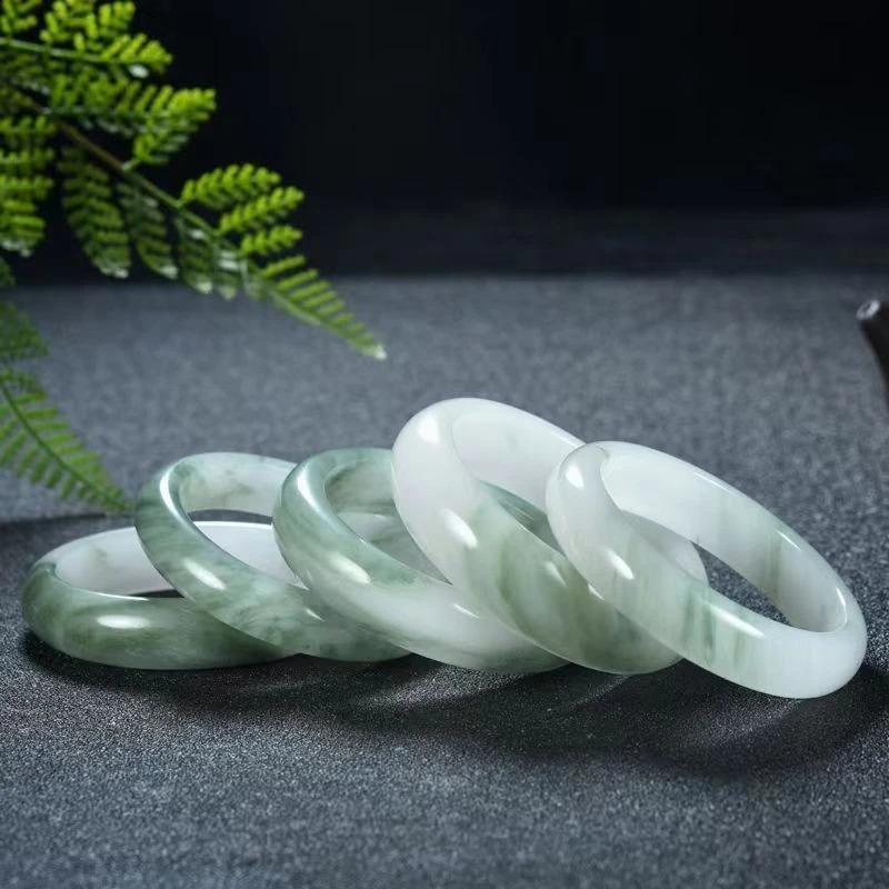 Tianshan Cui Bracelet Duocui Chinese-style Positive Circle Natural Floating Jade Fashionable and Versatile Womens Models 250424