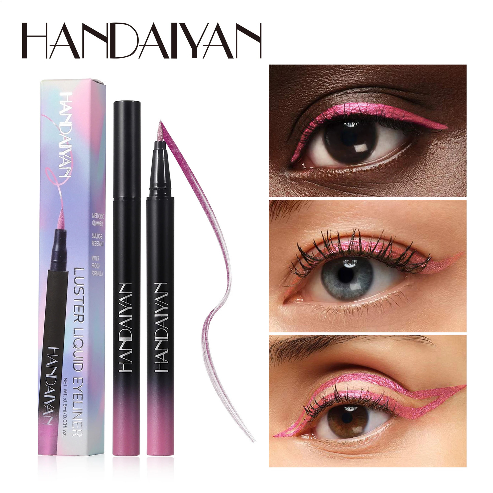 HANDAIYAN 10 color flash liquid eyeliner wearresistant waterproof stain free metal pen 250418