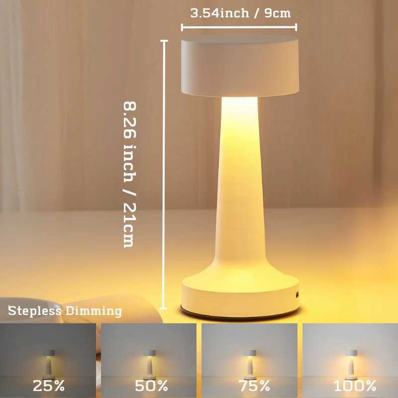 Touch Point Lamp Room LED USB Metal Rechargeable Bedside Decorative Table Lamp Restaurant Bar Desktop Mood Lighting Night LightsM251125