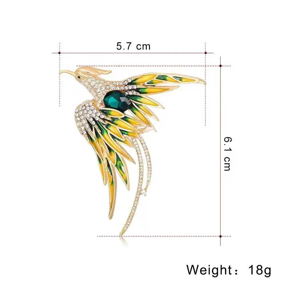 1Pc Exquisite Phoenix Brooch with Shiny Rhinestones Fashion Animal Brooches Pins for Women Jewelry Accessories Party Gifts 2025 J251125