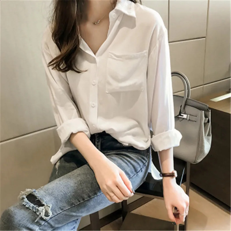 Blusa Womens Shirt Elegant Red Green Satin Shirt Collar Womens Formal Office OL Shirt Womens Top PZ1149 250418