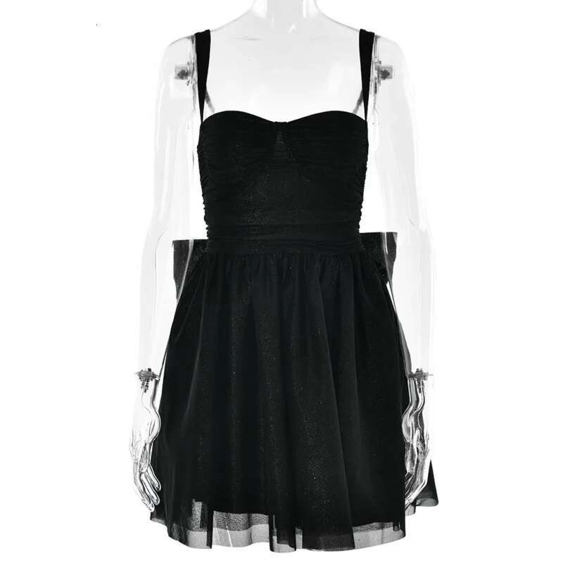 Dongdumaoyi Townlike Bow Sparkle Glitter Sexy Party Dress Women Spaghetti Strap Mini Spring Summer Waist Wrap A Line Dresses