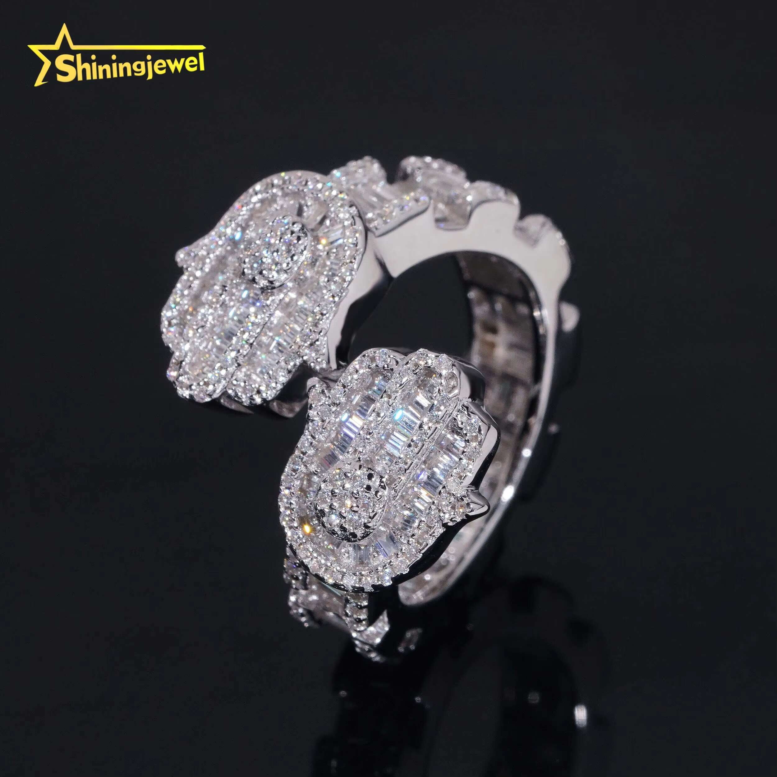 GRA Certificate 925 Sterling Silver Hip Hop Jewelry Gold Plated Hip Hop Jewelry New Style VVS Diamond Moissanite Hip Hop Ring