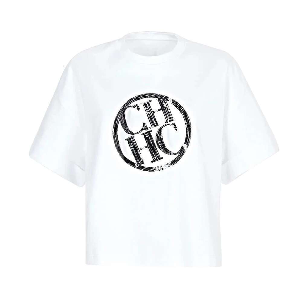 CHCH Women Fashion Cotton T-Shirt Round Neck Classic Basic Short Sleeve Tops 2024 High Quality Lady Tee Shirt