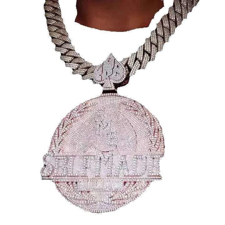 Hip hop Ice Out Sier Gold Pass Tester VVS Silica Pendant Men's Birthday Boy Gift