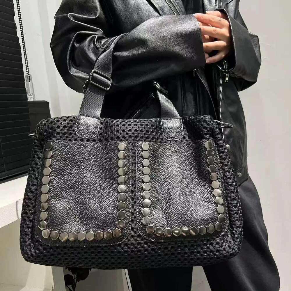 Designer Bag New Women's Leather Ing Handbag Large Capacity Double-Sided Japanese-Korean Fashionable Crossbody Bag