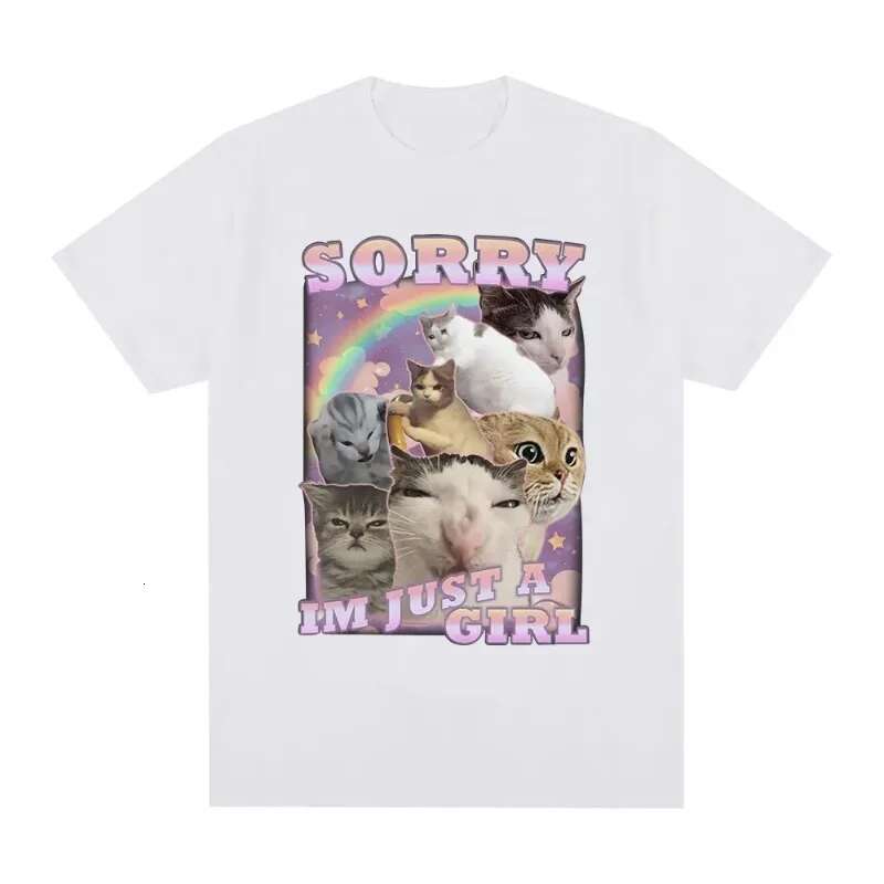 Dongdumaoyi Sorry I M Just A Girl Funny Cat Fans Pattern T Shirt Summer Women Plus Size Fashion Casual Comfortable Patterns