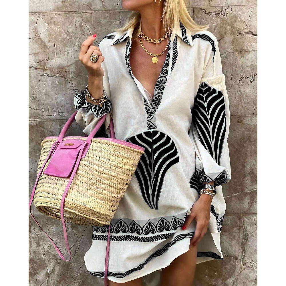European and American Spring/Summer Long Shirt INS Loose Holiday Split Top Women's 2025 New Casual Versatile Fashion Clothing