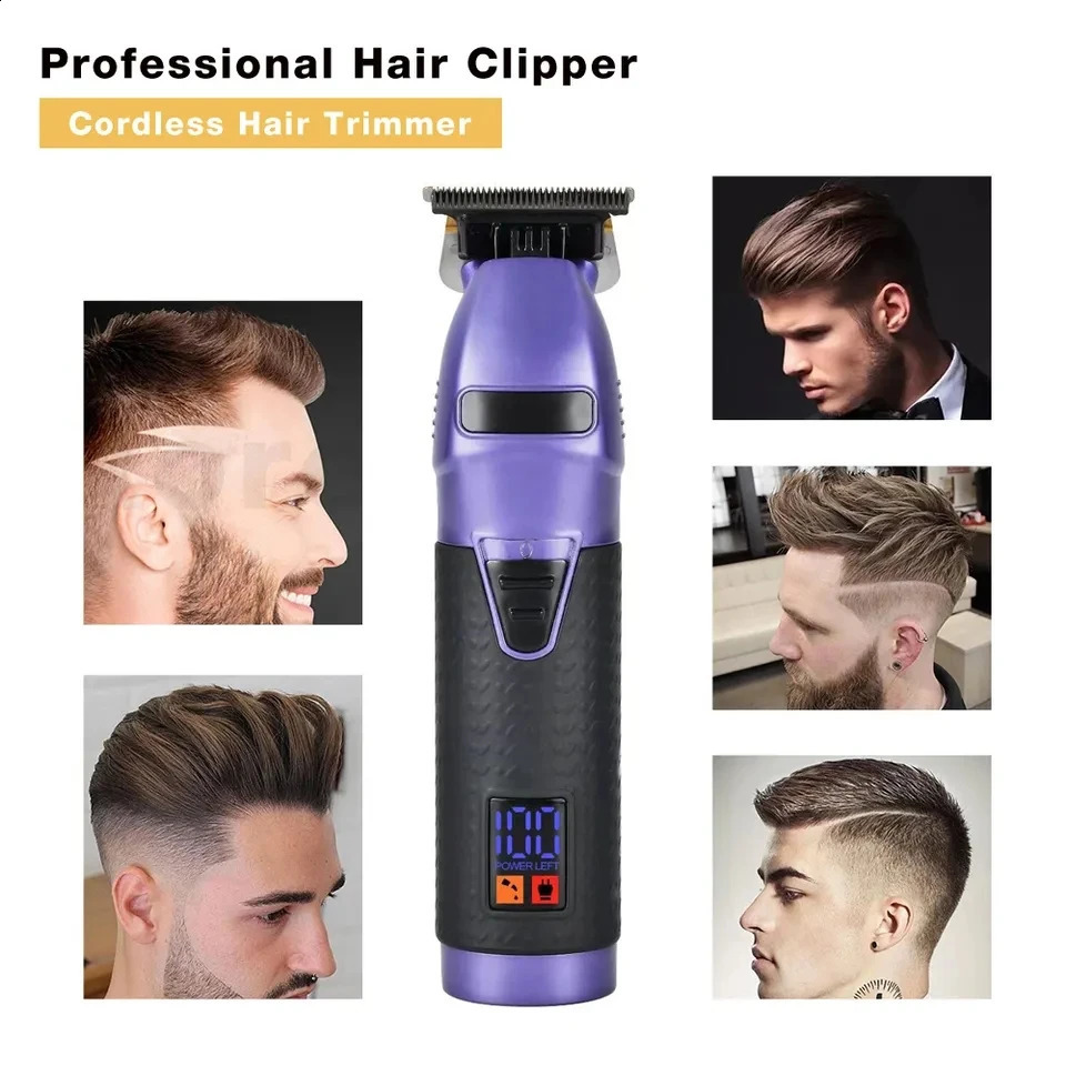 0mm Zero Professional Hair Trimmer For Men Beard Hair Clipper Electric Pro Barber Cordless HairCut Machine Rechargeable 250424