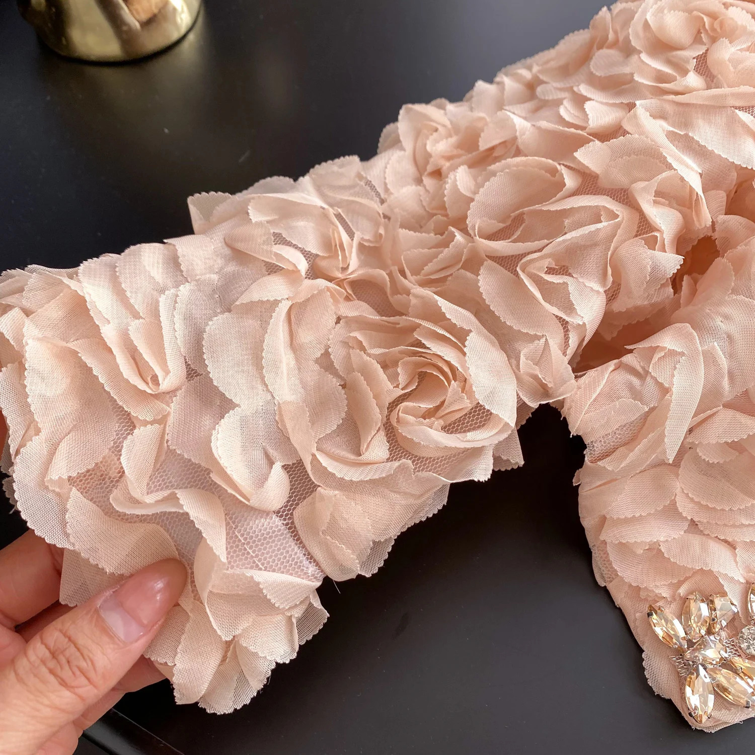 Retro cardigan wool sweater sweet 3D patterned shirt ultra-thin street womens summer fashion crop top 250418