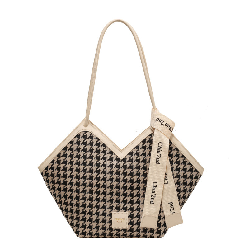 New Free Delivery Designer Shoes By 2025 2023 Fashionable Commercial Large Capacity Thousand Bird Grid Small Design Simple Shoulder Bag Handbag