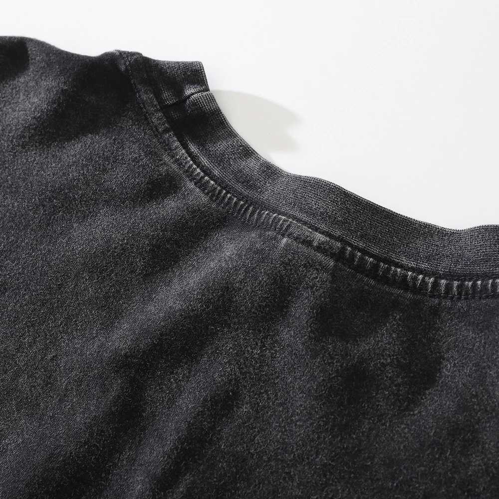 Summer Cotton Loose Laundry Top T-shirt Anime Printed T-shirt Mens Street Clothing Retro Black T-shirt Harajuku Extra Large T-shirt W250425