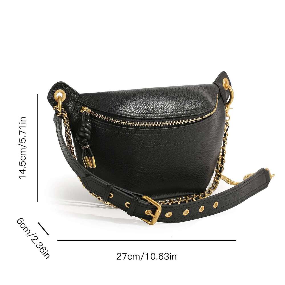 ITAMOOD Genuine Leather Waist Packs For Women Fashion Fanny Pack Belt Designer Trendy Crossbody Bag