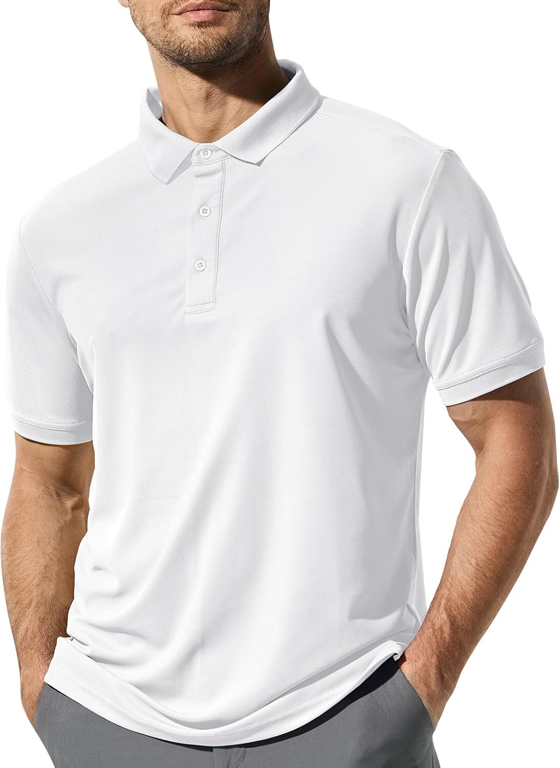 Mens Polo shirt Polo Shirts for Men Short Sleeve Quick Dry Polyester Collared Shirts Casual Golf Shirts simple fashion