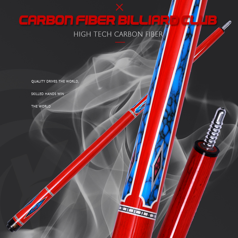 OKHEALING 1/2 Split Play Cue 12.4mm Tip Diameter Pool Cue T700 Carbon Fiber Billiard Cue Radial 19~20oz Pool Cue Stick