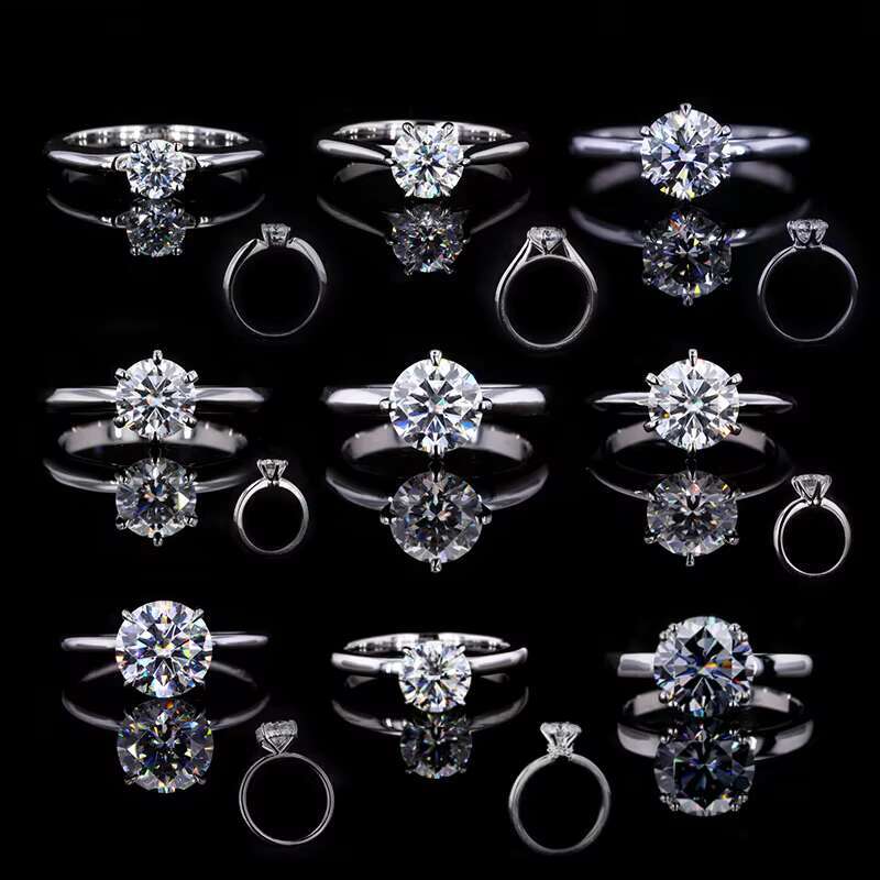 Fine Jewelry Certificated Diamond Ring PT950 Platinum Prong Setting Moissanite 18K 14K Gold Engagement Ring Bands Rings