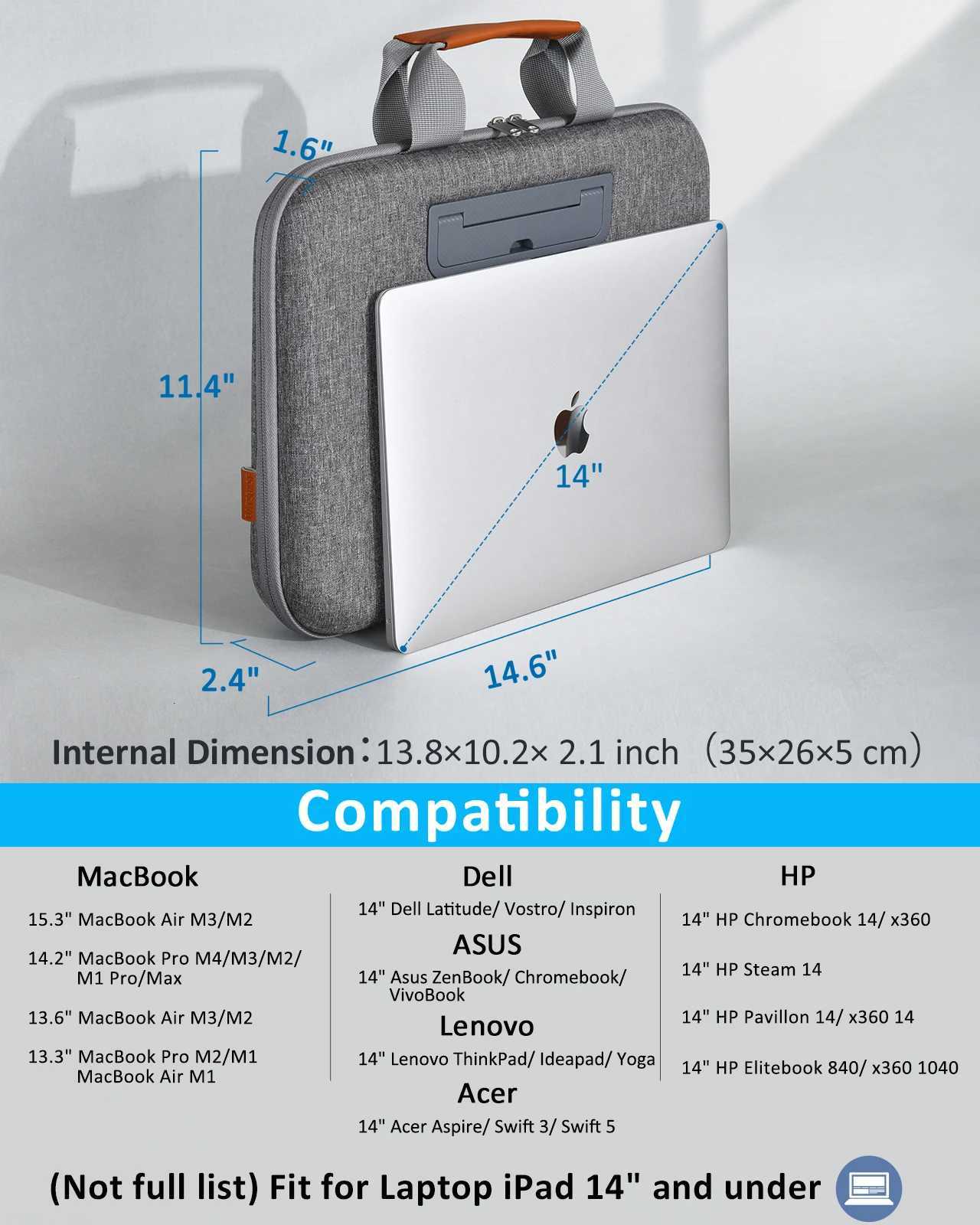 Oatsbasf Laptop Case Laptop Bag for 14 Notebook Computer Laptop Case Tablet Sleeve Cover Waterproof Business Computer BriefcaseT251125