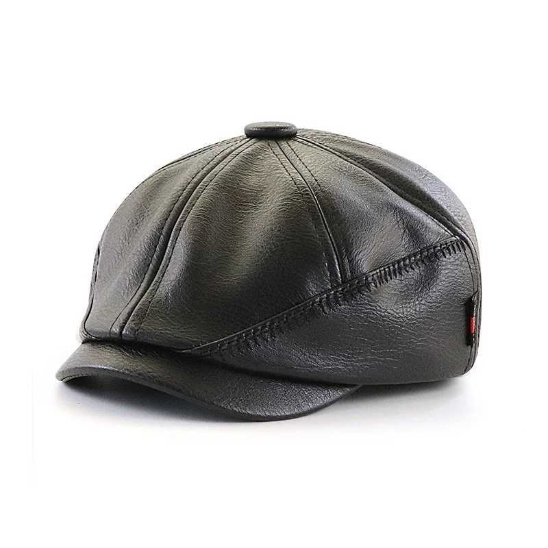 Newsboy Caps for Women PU Leather Cabbie Cap Lady Painter Hat Dad Gatsby Ivy Hat Men Beret Hats J251125