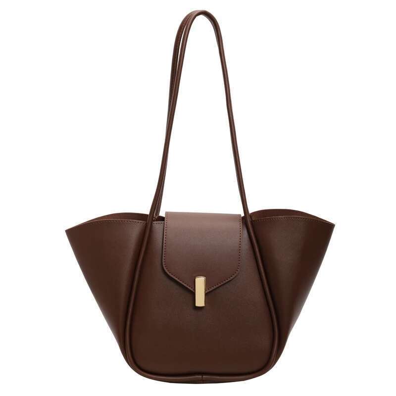 Designer Bag Women Fashion Shoulder PU Leather Simple Tote Handbag Adjustable Strap Work Handheld Daily Bag For Female